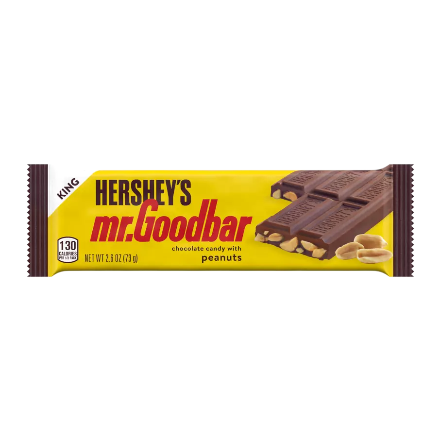 HERSHEY'S MR. GOODBAR Chocolate with Peanuts King Size Candy Bar, 2.6 oz