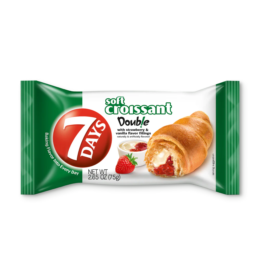 7 Days Soft Croissant Double with Strawberry and Vanilla