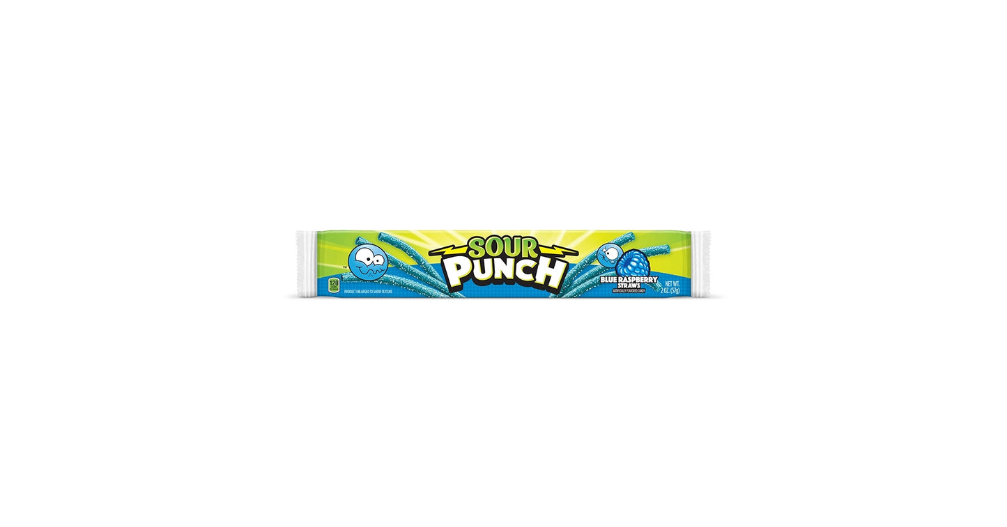 Sour Punch Blue Raspberry Straws
