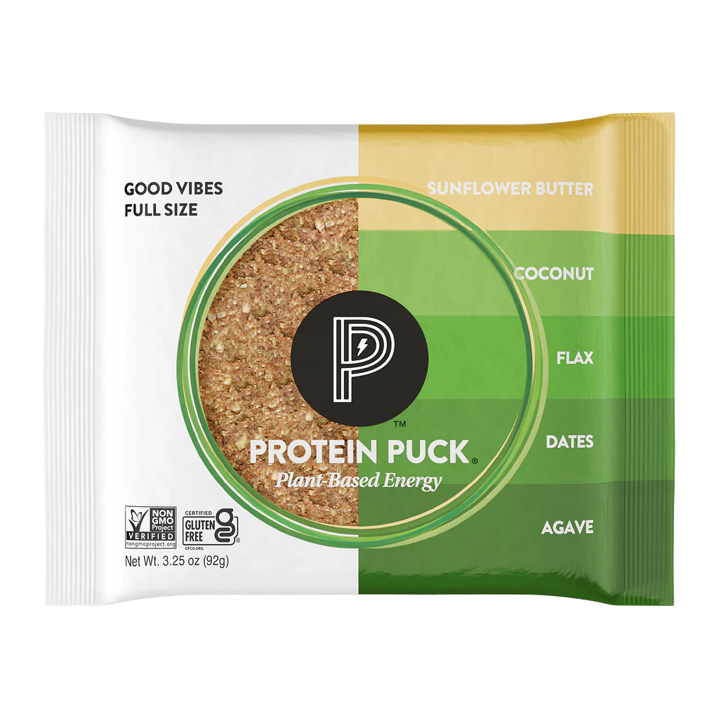Protein Puck sunflower butter coconut flax dates agave