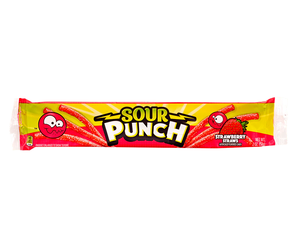 Sour Punch Straws Strawberry 2oz