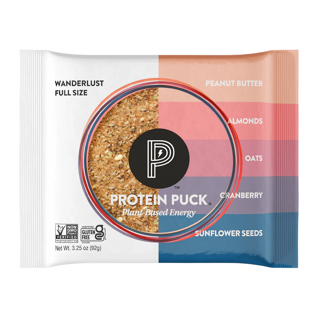 Protein Puck peanut butter almond oats cranberry sunflower seeds
