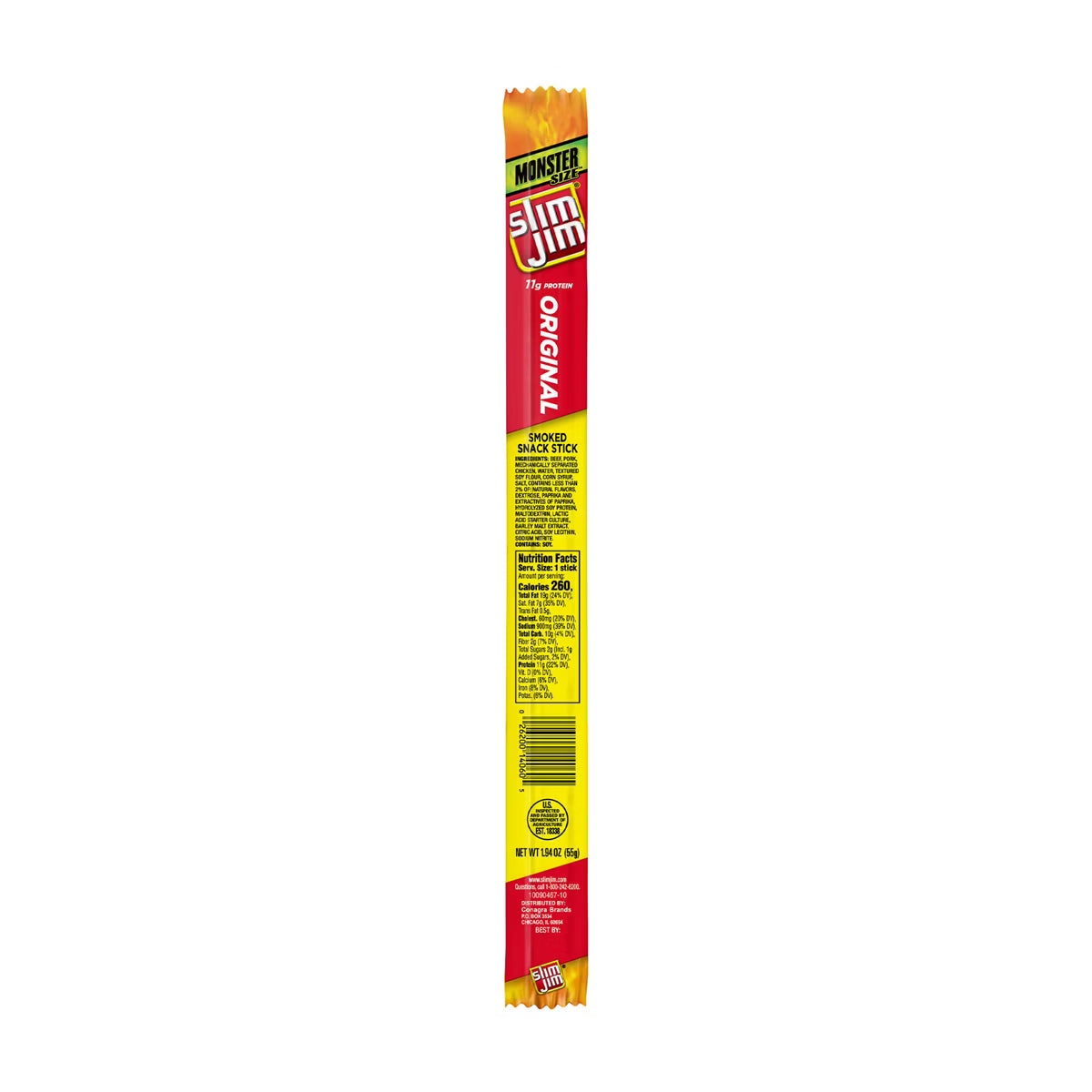 Slim Jim Monster Smoked Meat Sticks, Original ,High Protein , 1.94oz