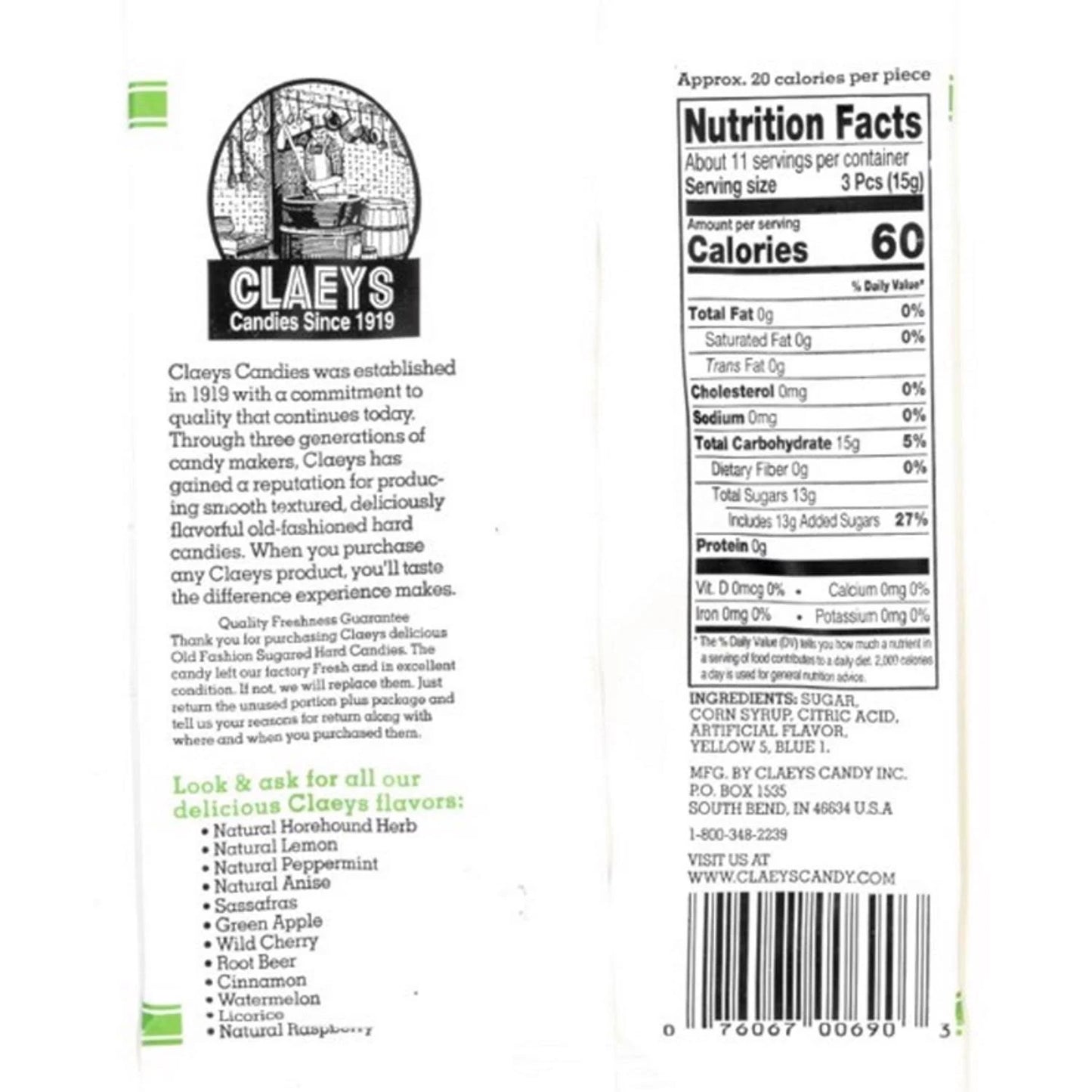 Claeys Hard Candies, Old Fashioned, Green Apple - 6 oz