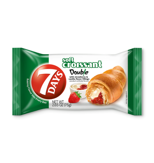 7 Days Soft Croissant Double with Strawberry and Vanilla