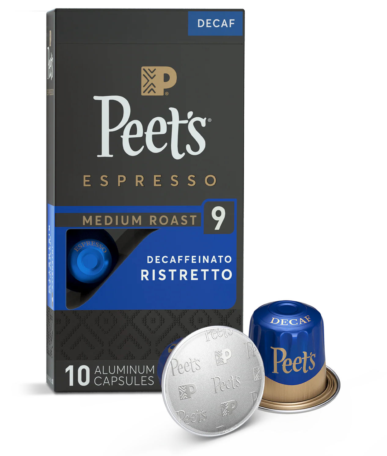 Peet's Espresso Aluminum Capsules Ristretto Decaf