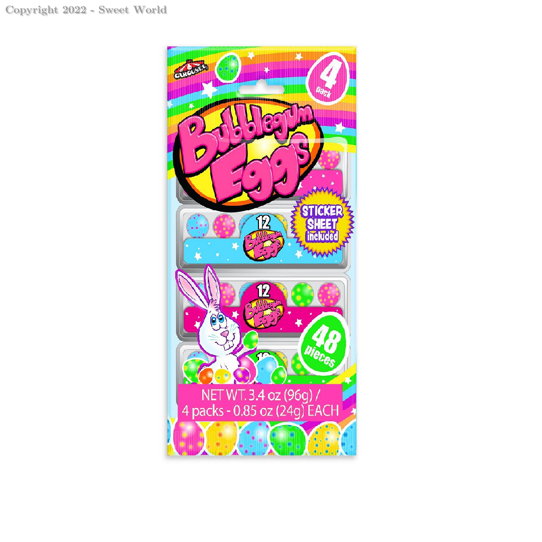 Carousel Bubble Gum Eggs 4 Pack