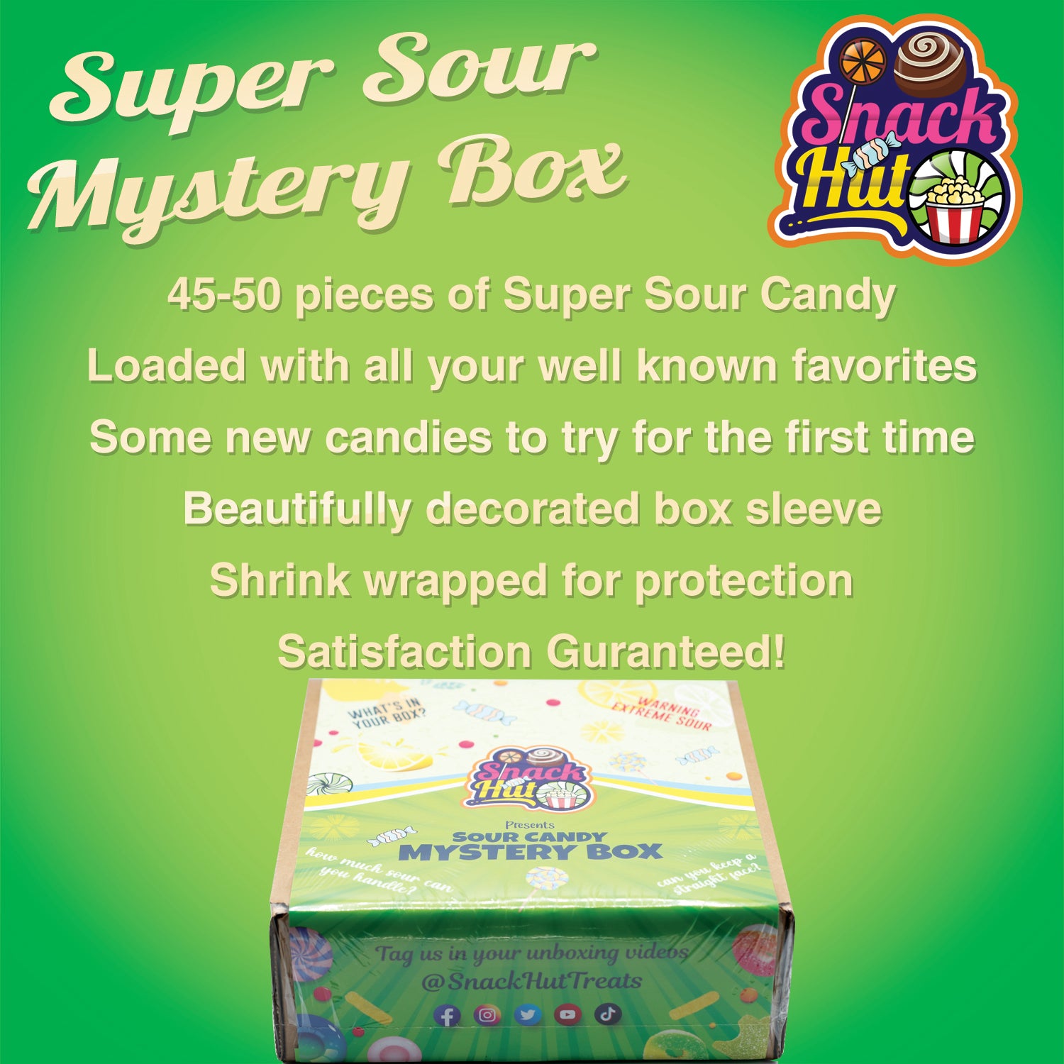 Snackhut Sour Candy Variety Pack Assorted Candy Box - Sour Candy Gift Box - Super Sour Candy - Bulk Sour Candy Assortment - Fun Care Package for Kids