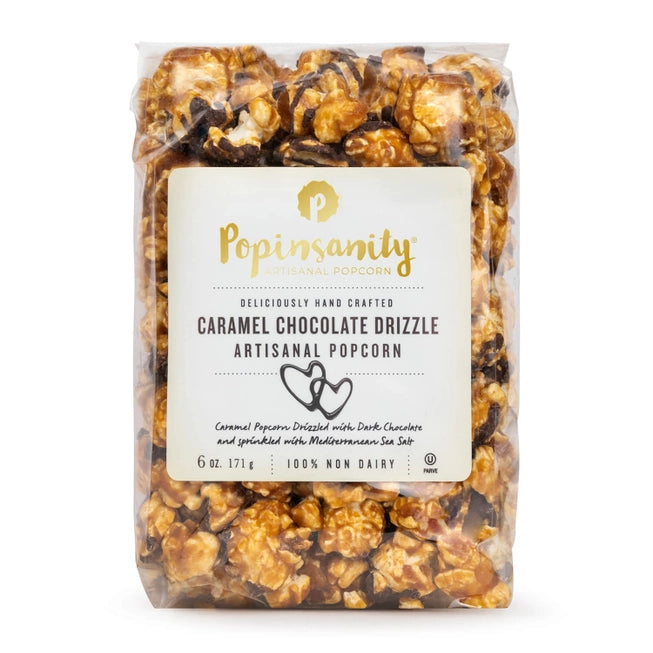 Popinsanity Artisanal Popcorn - Caramel Chocolate Drizzle 6oz Bag