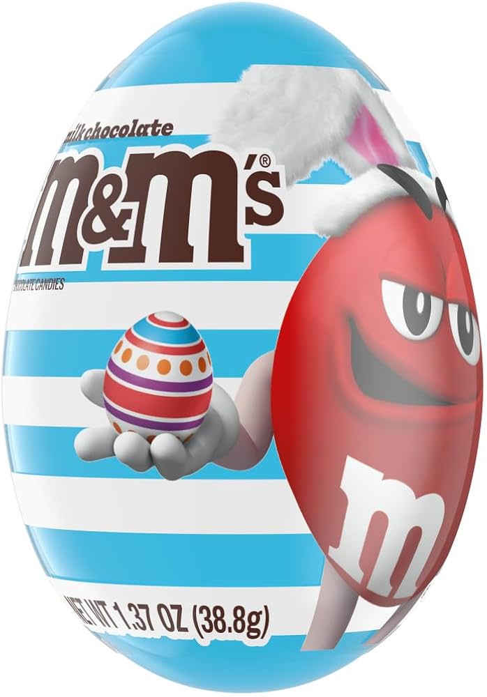 M&M'S Milk Chocolate Candy Filled Plastic Easter Egg, 1.37 oz