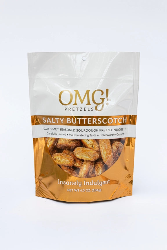 OMG! Pretzels Salty Butterscotch Seasoned Sourdough Pretzel Nuggets