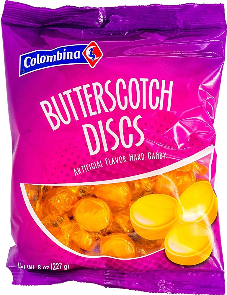 Colombina Butterscotch Discs 8oz Bag