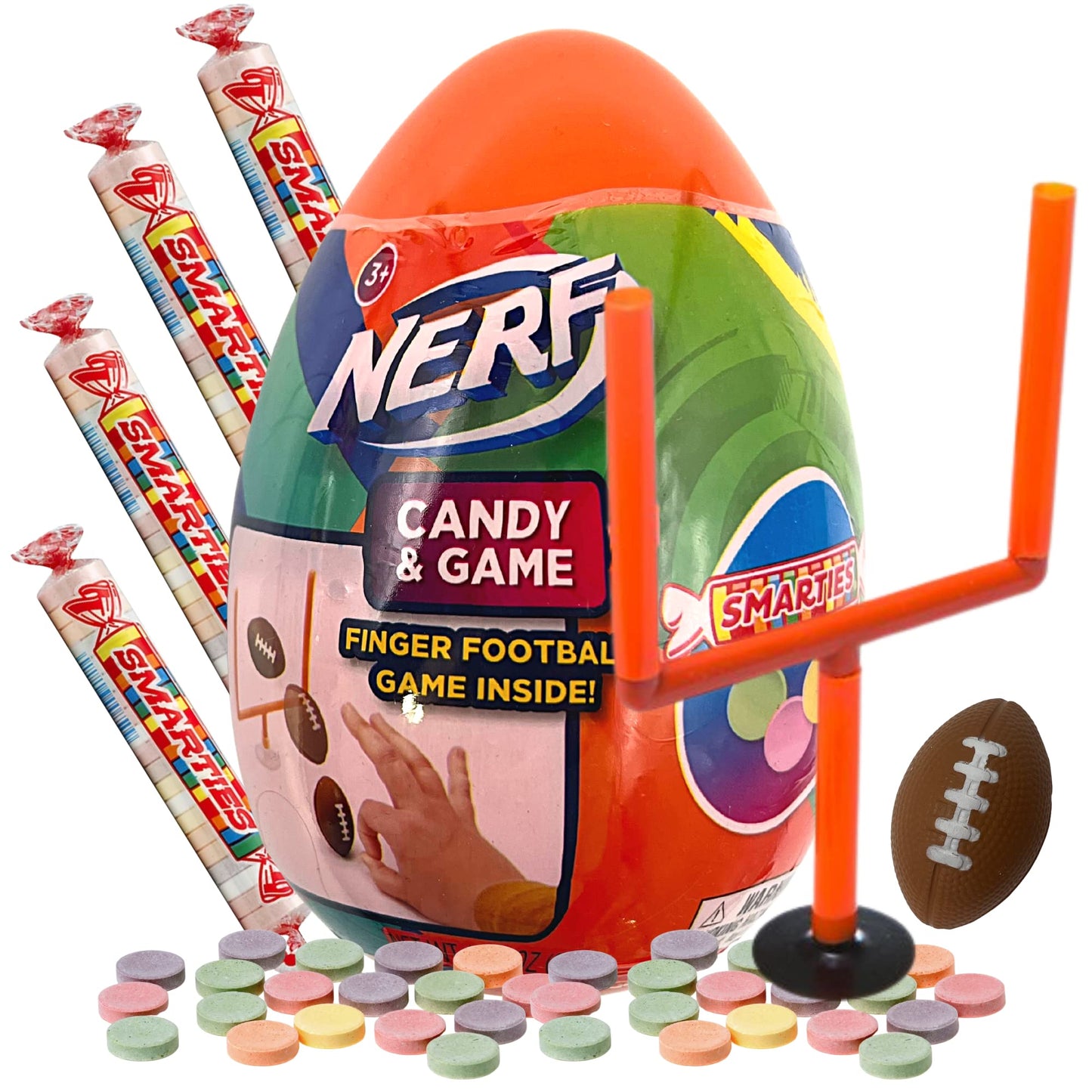 Frankford Nerf Giant Plastic Egg with Smarties Candy Rolls