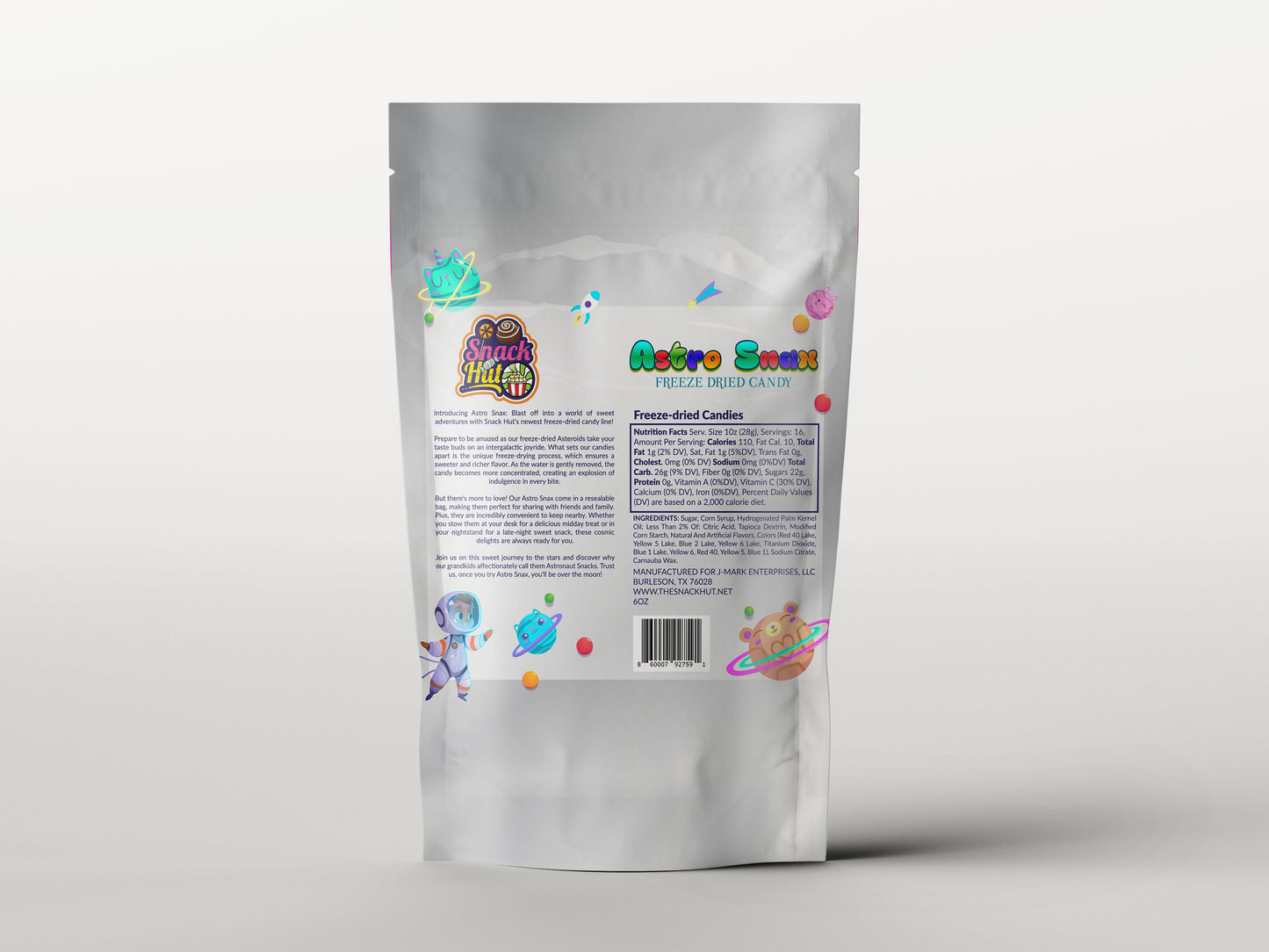 Freeze Dried Skittles bag back