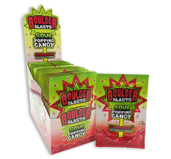 Boulder Blasts popping candy strawberry