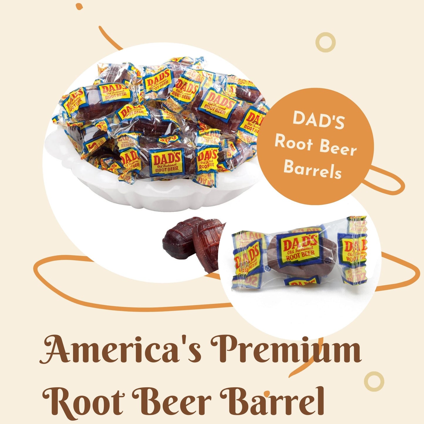 Dad's Root Beer Barrels 1 Pound Bag