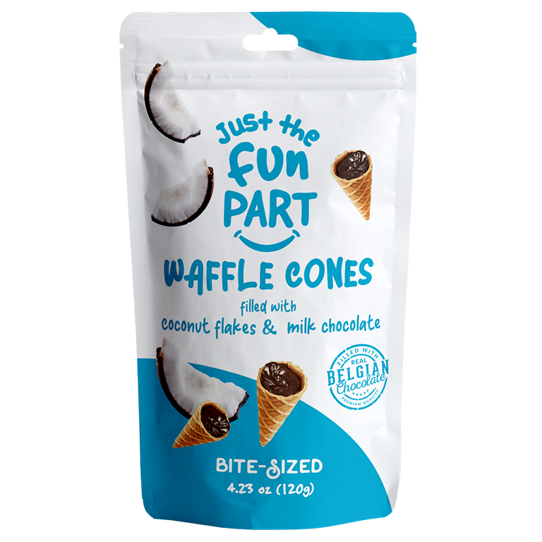 Cone Appetit Mini Waffle Cones Coconut Flakes & Milk Chocolate