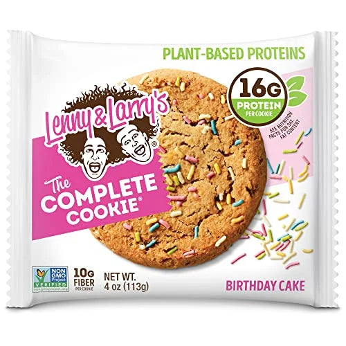 Lenny & Larry's The Complete Cookie, Birthday Cake, Soft Baked, 16g Plant Protein, Vegan, Non-GMO