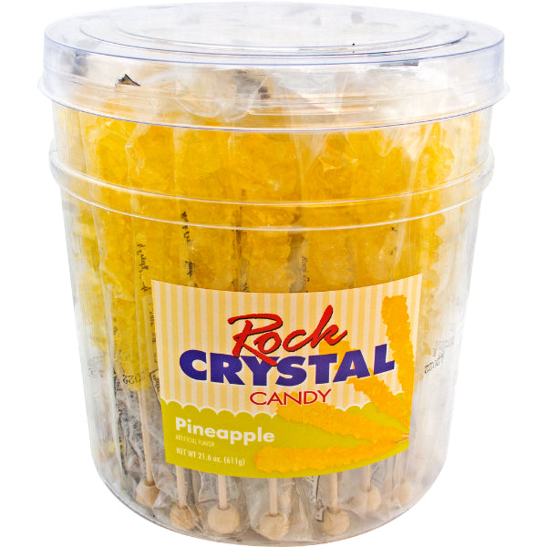 Yellow Pineapple Rock Candy Sticks