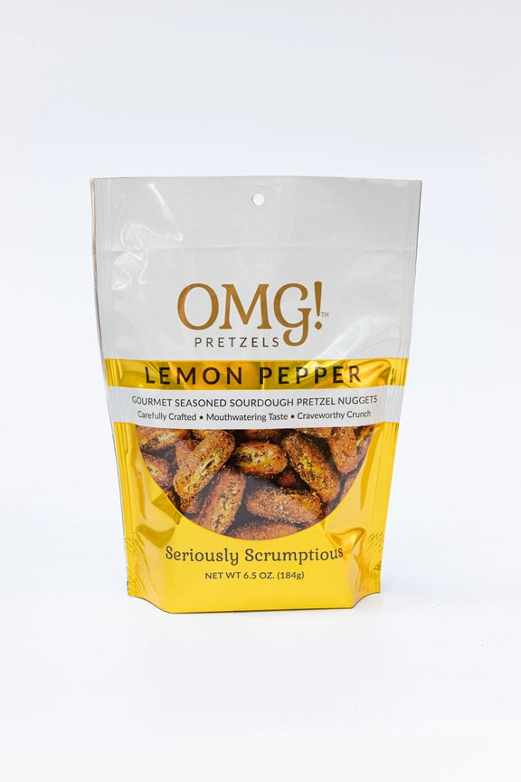 OMG! Pretzels Lemon Pepper Seasoned Sourdough Pretzel Nuggets