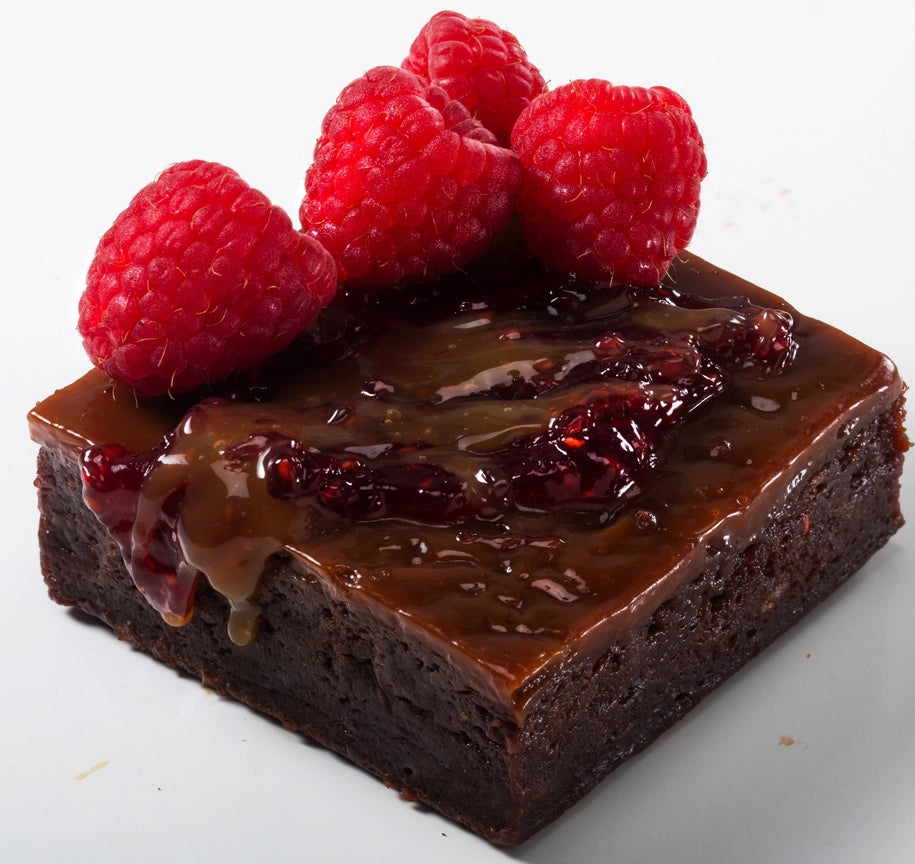 Raspberry Caramel Fudge Brownie