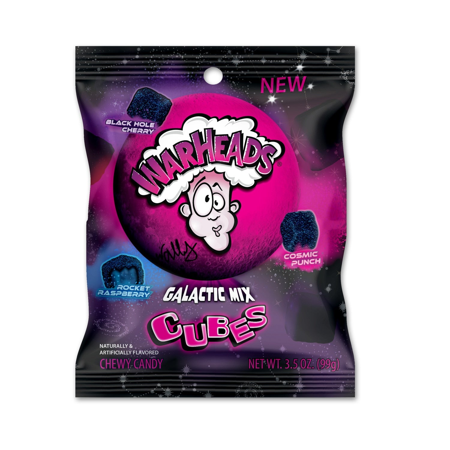 Warheads Galactic Mix Cubes Peg Bag 3.5oz