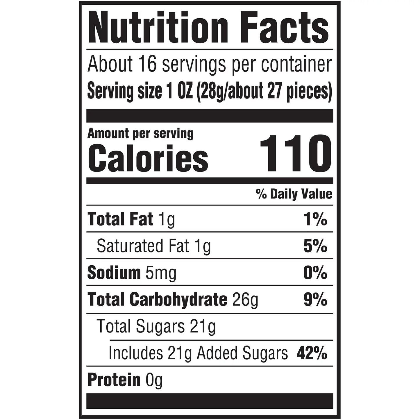 Freeze Dried Skittles Nutrition Information