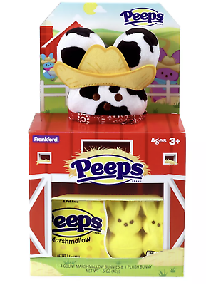 Peeps Peep Easter Bunny Plush Farm House Gift Set Marshmallow