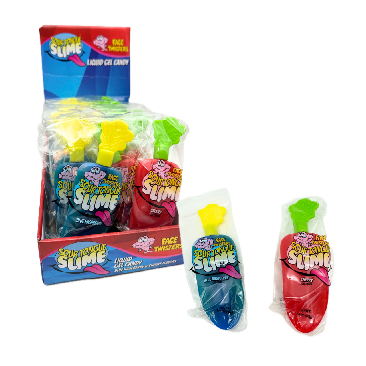 Sour Tongue Slime Liquid Gel Candy - Cherry / Blue Raspberry - 1.4oz