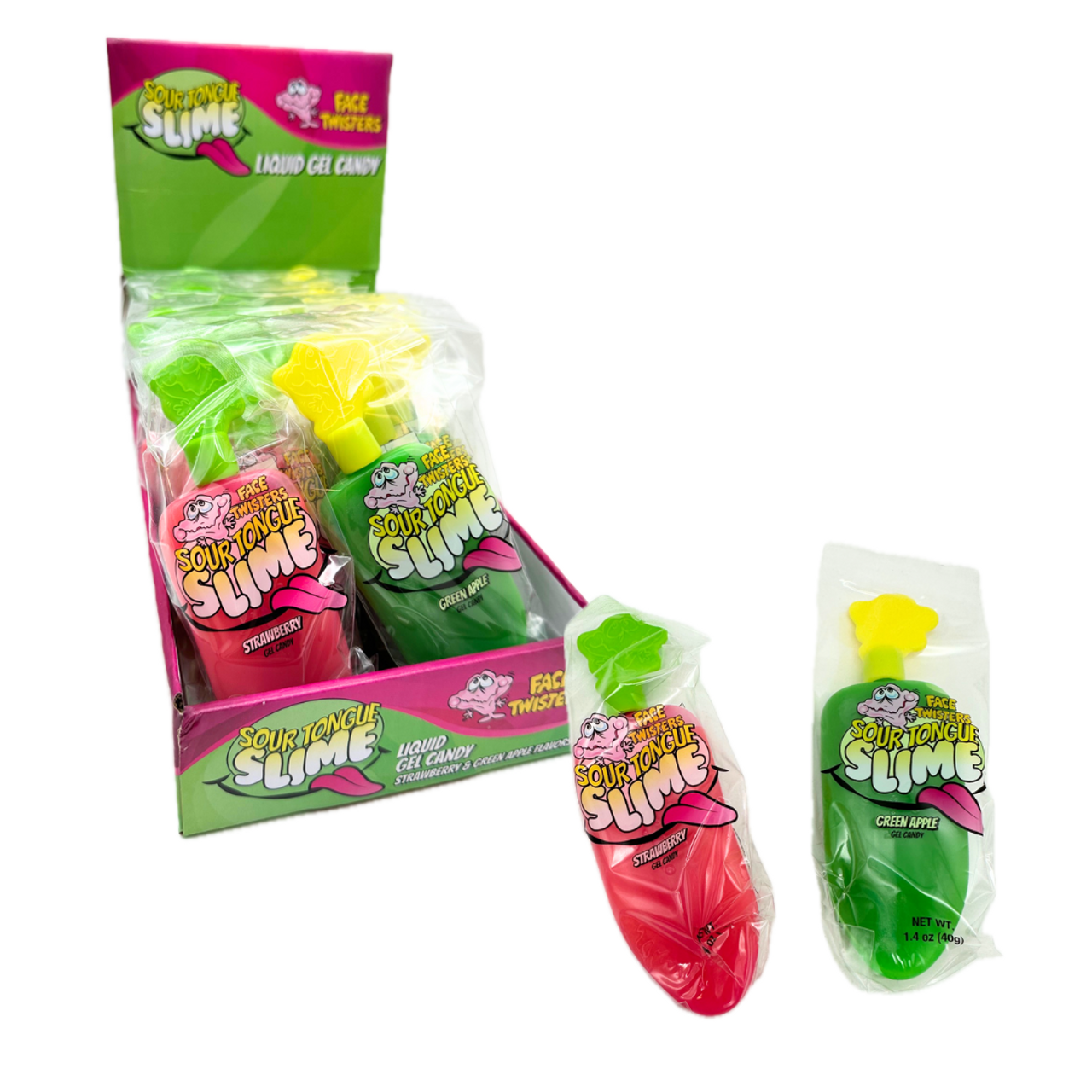 Sour Tongue Slime Liquid Gel Candy - Strawberry / Green Apple - 1.4oz