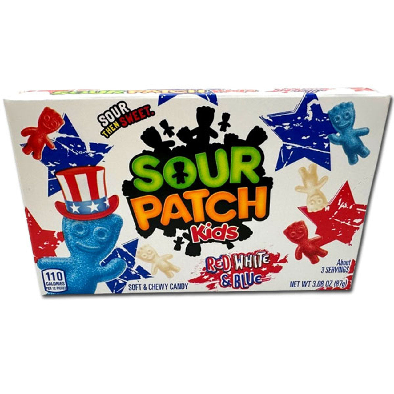 Sour Patch Candy, Soft & Chewy, Red, White, & Blue - 3.1 oz