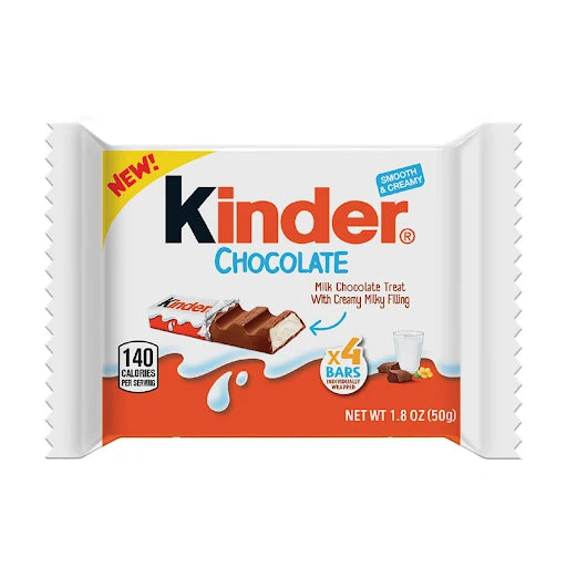 Kinder Chocolate Bars with Creamy Milky Filling, 1.8 oz