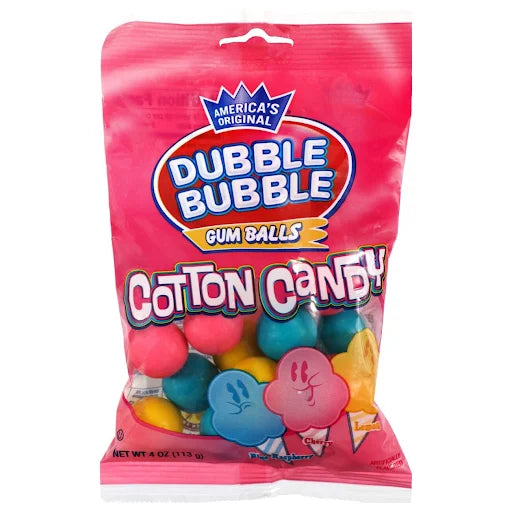 Dubble Bubble Cotton Candy Gum Balls 4oz Bag