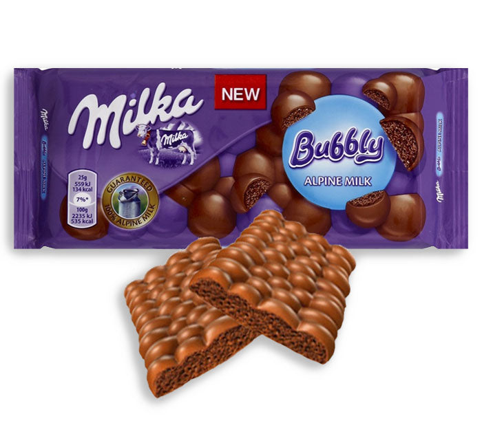 Milka Bubbly Alpine Milk Candy Bar - Imported