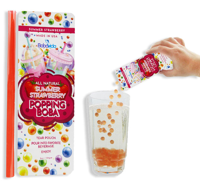 POPPING BOBA SINGLE SERVE - ALL NATURAL STRAWBERRY