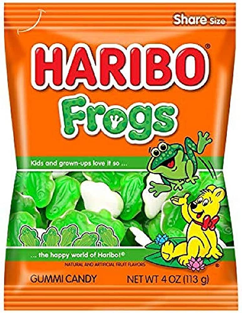 Haribo Gummi Green Frogs 4oz Bag