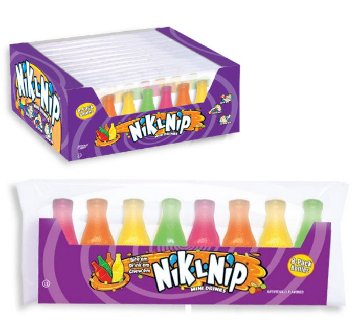 Nik L Nip Wax Bottles 8pk Tiktok Famous Candy