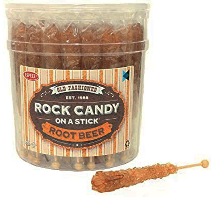 Root Beer Rock Candy Sticks Wrapped