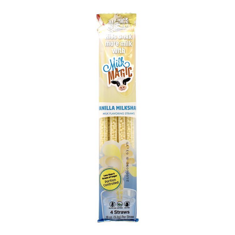 Milk Magic Straws 4 Pack - Vanilla Milkshake