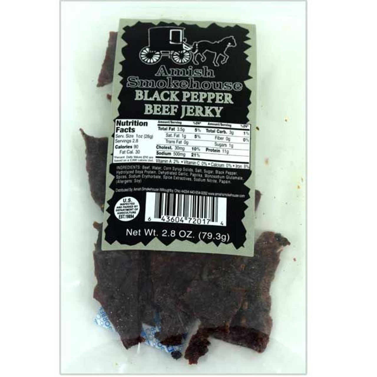 Amish Smokehouse Beef Jerky Black Pepper 2.8oz