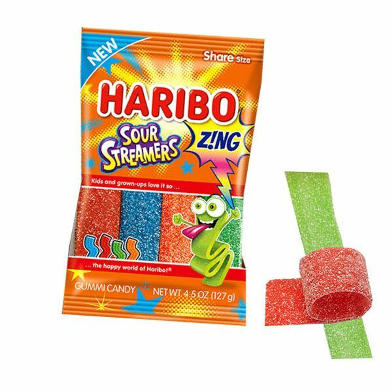 Haribo Zing Sour Streamers 4.5oz Bag