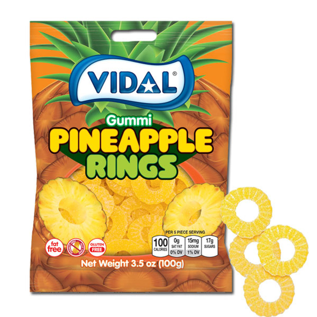 Gummi Pineapple Rings 3.5oz