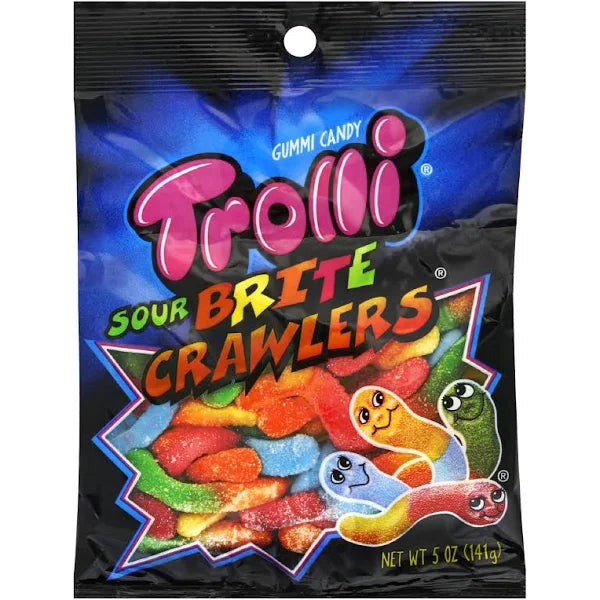 Trolli Gummy Sour Brite Crawlers Worms 5oz bag