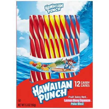Hawaiian Punch Assorted Flavor Candy Canes, 5.3 oz, 12 Count