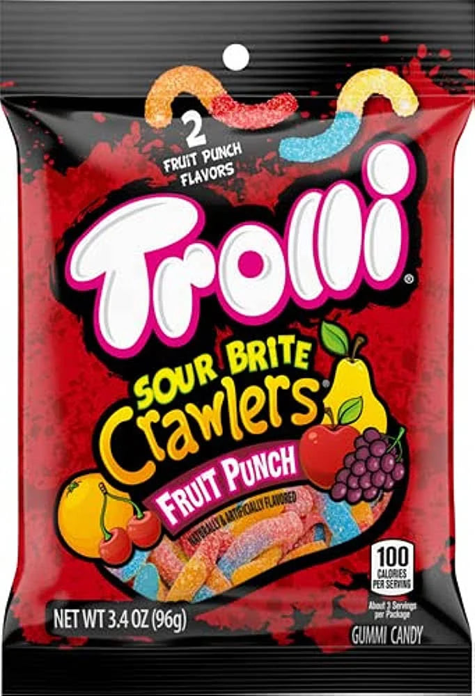 Trolli Crawlers Gummi Candy, Fruit Punch, Sour Brite - 3.4 oz